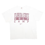 NIKE Mens White Florida State Golf Camp T-Shirt L Short Sleeve Crew Neck Sports