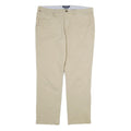 TOMMY HILFIGER Mens Cotton Beige Regular Straight Trousers W34 L30 Casual