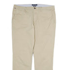 TOMMY HILFIGER Mens Cotton Beige Regular Straight Trousers W34 L30 Casual
