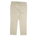 TOMMY HILFIGER Mens Cotton Beige Regular Straight Trousers W34 L30 Casual