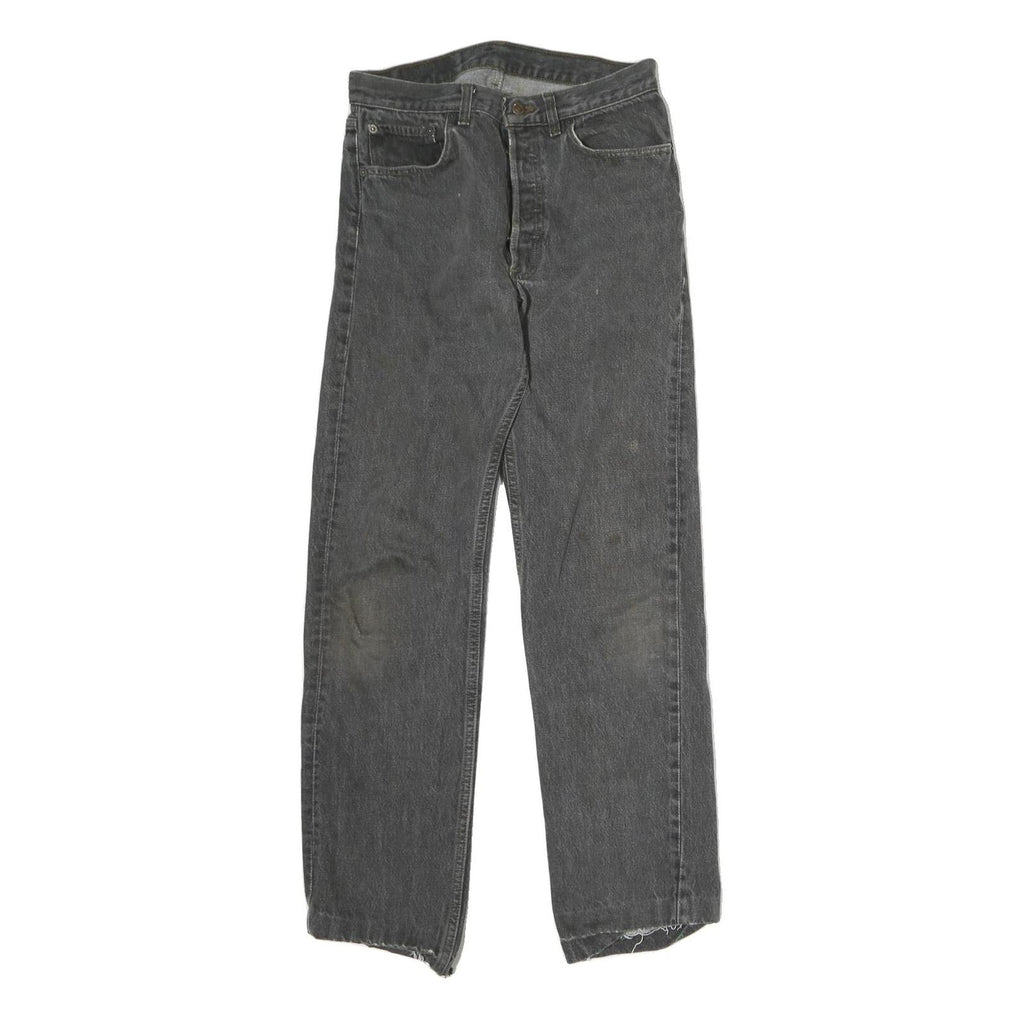 LEVI'S 501 Mens Jeans Black Regular Straight Denim Medium W32 L30 Classic Button