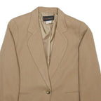 HARRIS/WALLACE Womens Beige Wool Tailored Button Jacket UK 8 Classic Elegant
