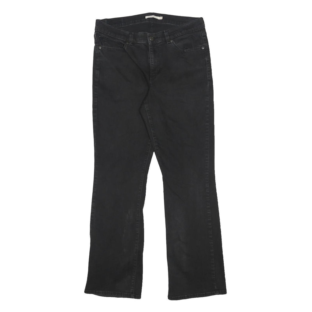 LEVI'S Womens Classic Black Straight Denim Jeans W30 L30 Cotton Blend Zip