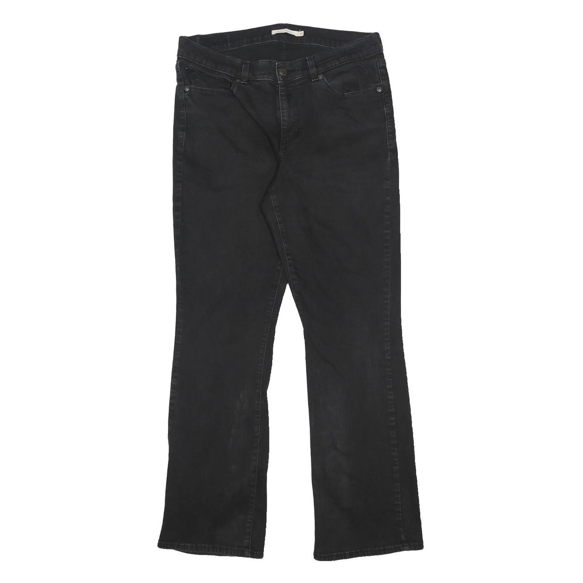 LEVI'S Womens Classic Black Straight Denim Jeans W30 L30 Cotton Blend Zip