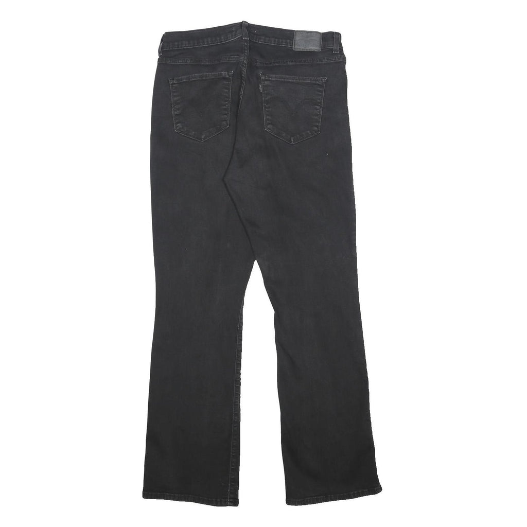 LEVI'S Womens Classic Black Straight Denim Jeans W30 L30 Cotton Blend Zip