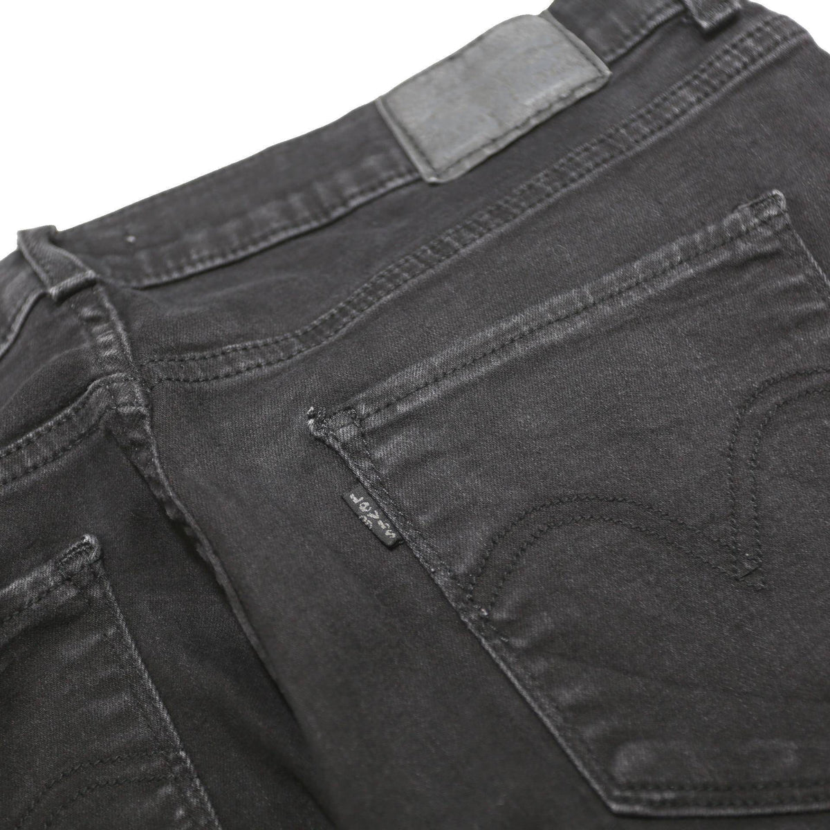 LEVI'S Womens Classic Black Straight Denim Jeans W30 L30 Cotton Blend Zip