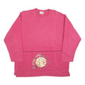 BLUE-SEVEN Womens Pink Sweatshirt S Graphic Print Crew Neck Long Sleeve Casual