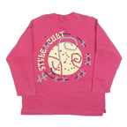 BLUE-SEVEN Womens Pink Sweatshirt S Graphic Print Crew Neck Long Sleeve Casual