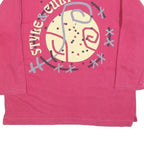 BLUE-SEVEN Womens Pink Sweatshirt S Graphic Print Crew Neck Long Sleeve Casual