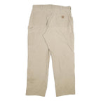 CARHARTT Mens Cotton Blend Beige Relaxed Straight Trousers W38 L32 Workwear