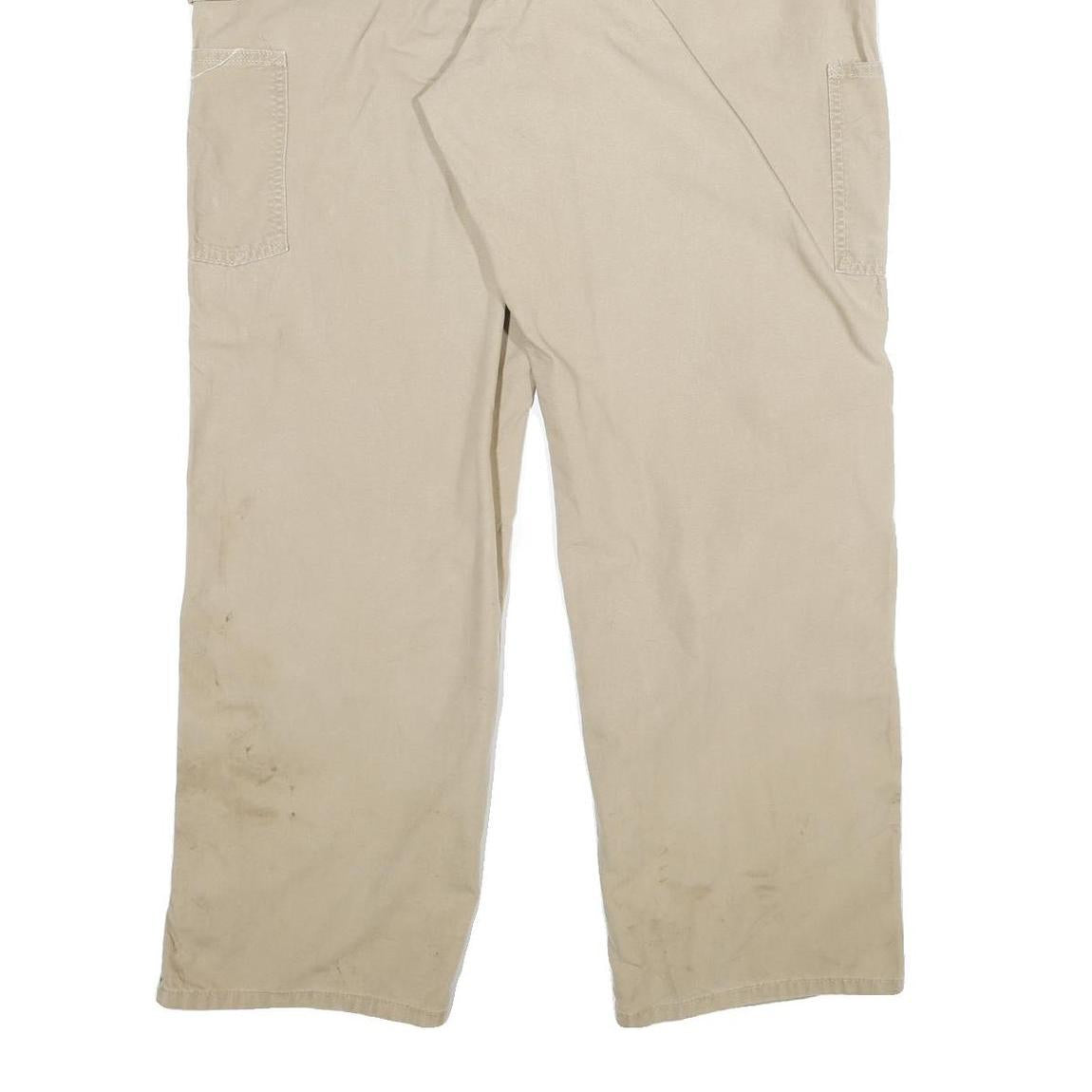 CARHARTT Mens Cotton Blend Beige Relaxed Straight Trousers W38 L32 Workwear