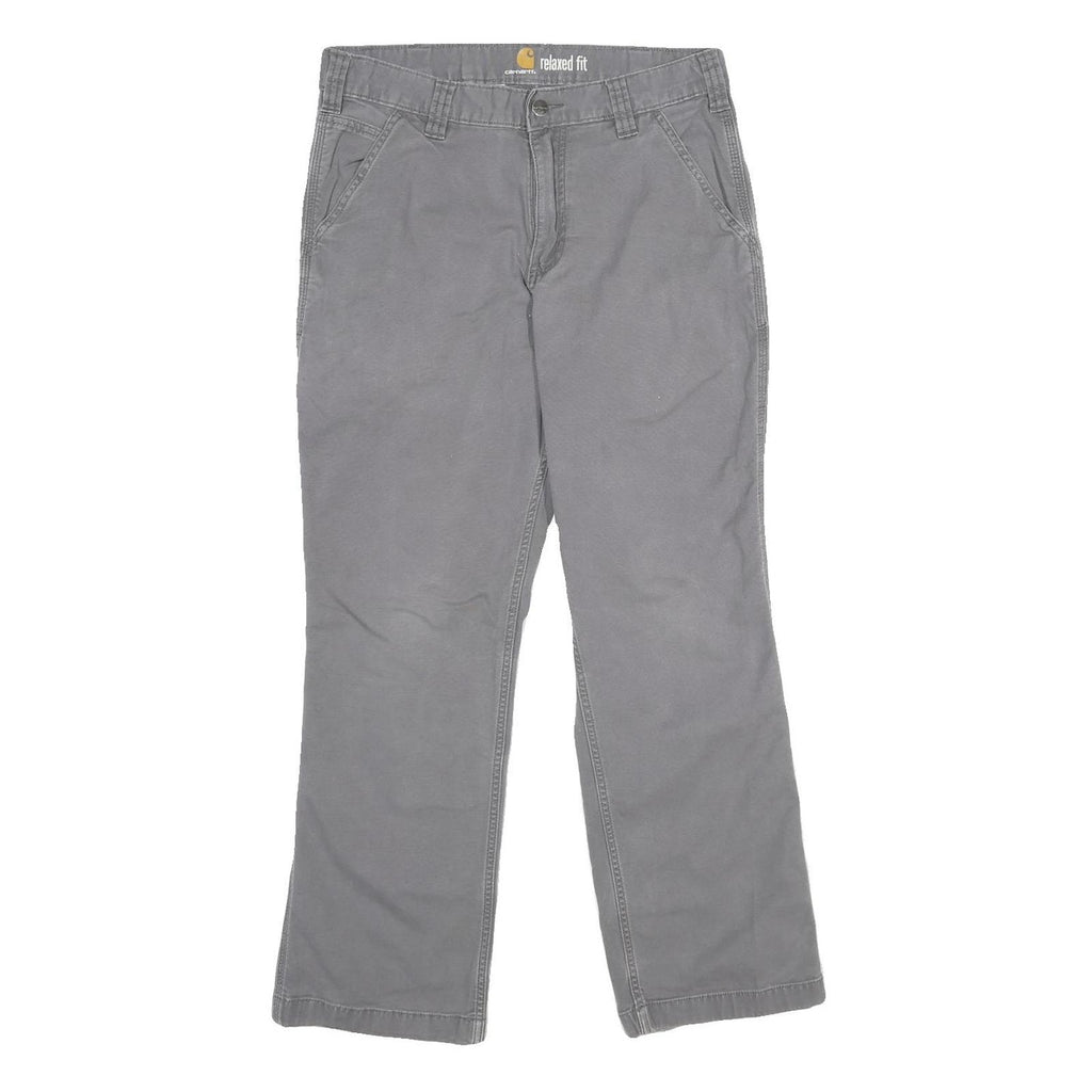 CARHARTT Mens Cotton Blend Grey Relaxed Fit Straight Trousers W32 L30 Workwear
