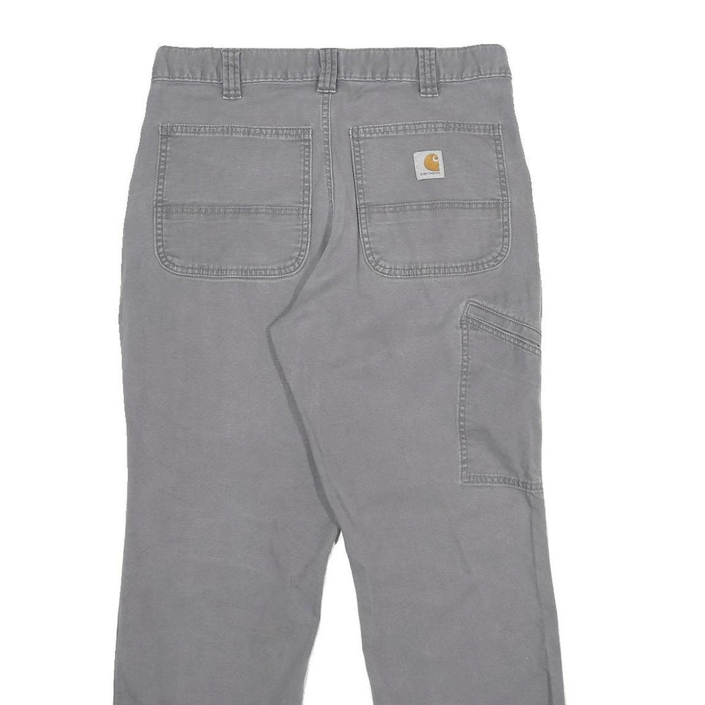 CARHARTT Mens Cotton Blend Grey Relaxed Fit Straight Trousers W32 L30 Workwear