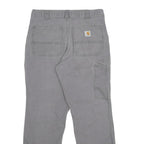 CARHARTT Mens Cotton Blend Grey Relaxed Fit Straight Trousers W32 L30 Workwear