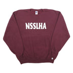 RUSSELL ATHLETIC Mens Maroon Crew Neck 2XL Sweatshirt NSSLHA Print