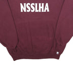 RUSSELL ATHLETIC Mens Maroon Crew Neck 2XL Sweatshirt NSSLHA Print