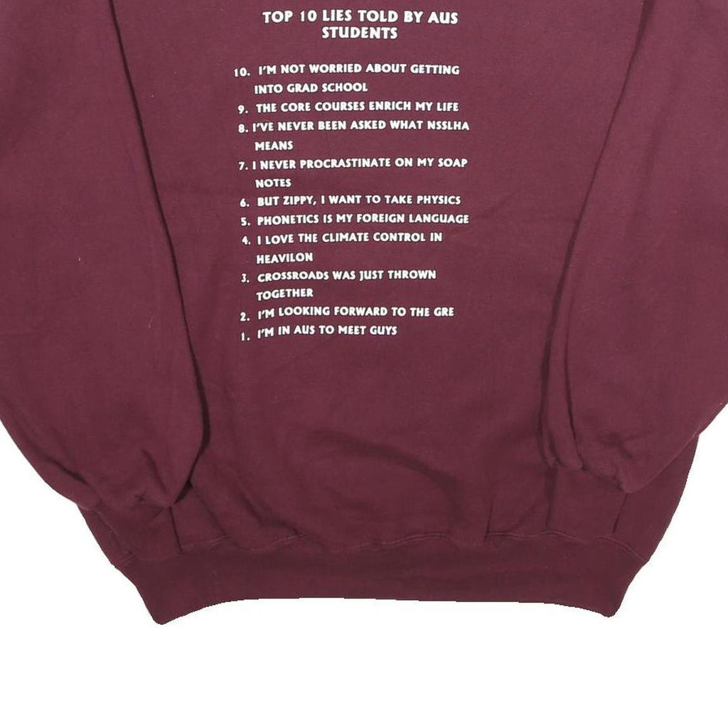 RUSSELL ATHLETIC Mens Maroon Crew Neck 2XL Sweatshirt NSSLHA Print