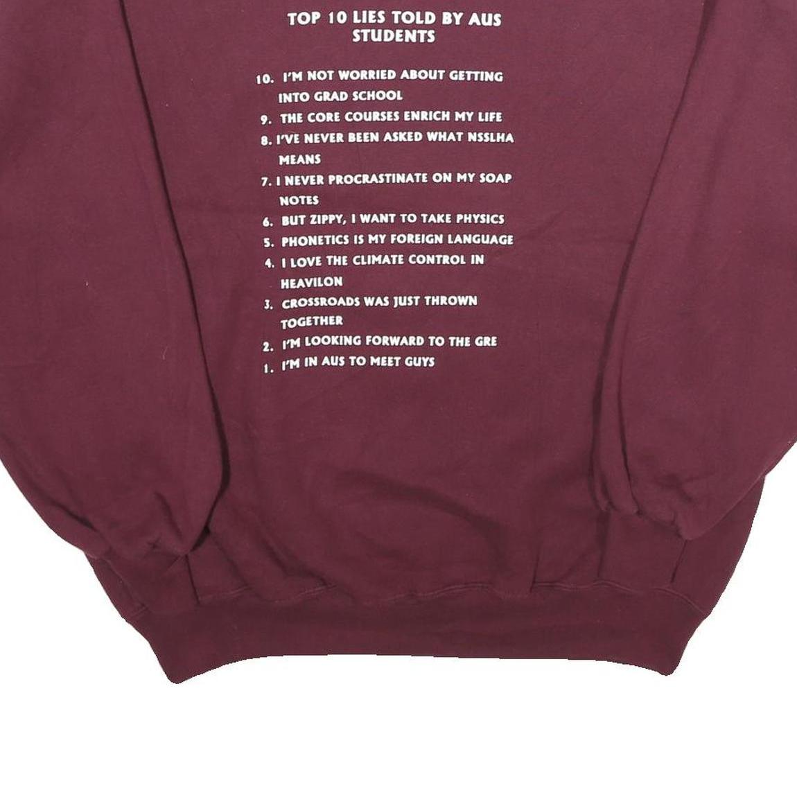 RUSSELL ATHLETIC Mens Maroon Crew Neck 2XL Sweatshirt NSSLHA Print