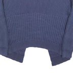 REPLAY Womens Blue Patterned Jumper Open Front Regular Knit Size M Cotton Blend