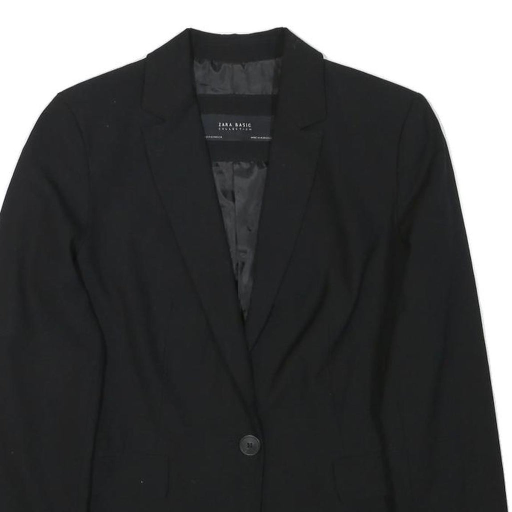 ZARA BASIC Womens Black Jacket XS Polyester Blend Button Closure Classic Fit
