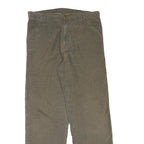CARHARTT Mens Relaxed Brown Cotton Blend Trousers W36 L32 Casual Workwear Zip