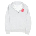 CHAMPION Womens Grey 1/4 Zip Sweatshirt M Cotton Blend Casual Comfort