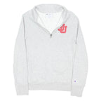 CHAMPION Womens Grey 1/4 Zip Sweatshirt M Cotton Blend Casual Comfort