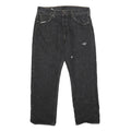 LEVI'S 501 Mens Jeans Black Classic Straight Denim Dark W34 L27 Button Closure