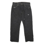 LEVI'S 501 Mens Jeans Black Classic Straight Denim Dark W34 L27 Button Closure