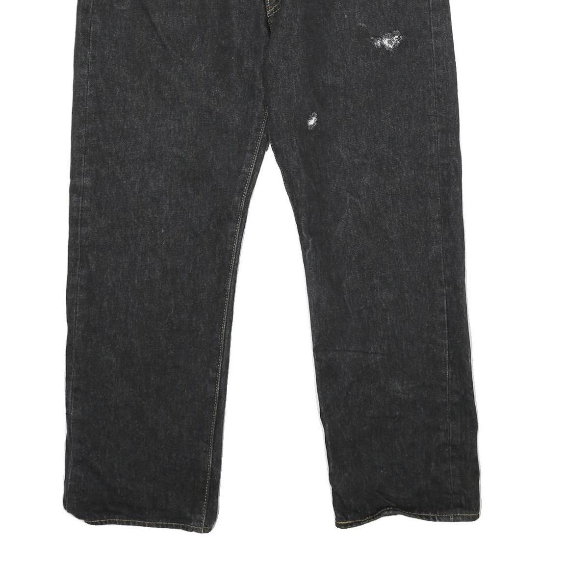 LEVI'S 501 Mens Jeans Black Classic Straight Denim Dark W34 L27 Button Closure