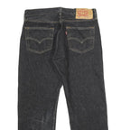LEVI'S 501 Mens Jeans Black Classic Straight Denim Dark W34 L27 Button Closure