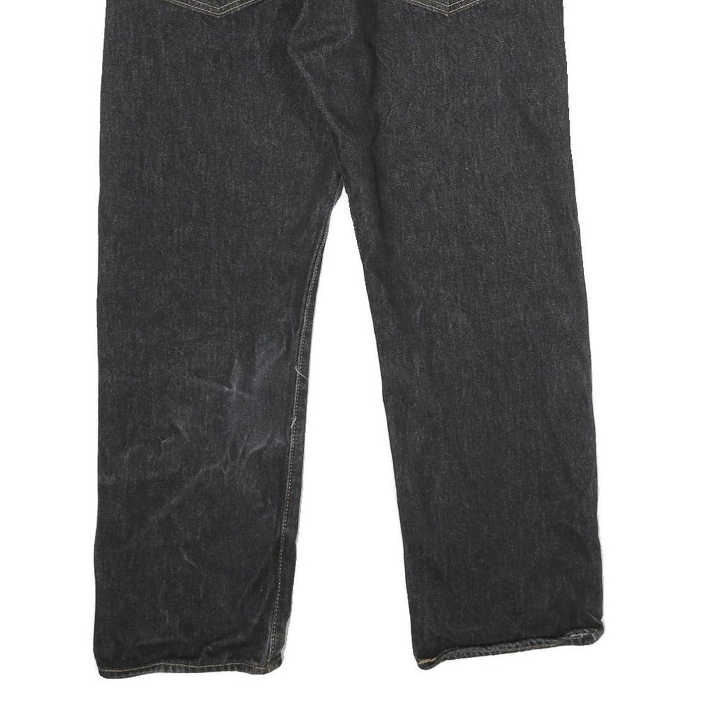 LEVI'S 501 Mens Jeans Black Classic Straight Denim Dark W34 L27 Button Closure