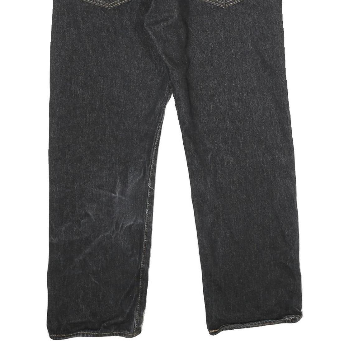 LEVI'S 501 Mens Jeans Black Classic Straight Denim Dark W34 L27 Button Closure