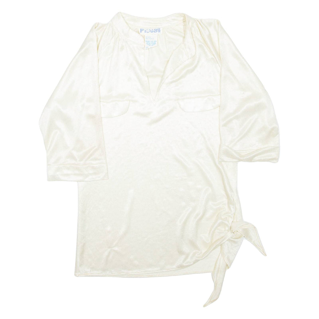 PODCAST Womens Blouse Beige V-Neck M