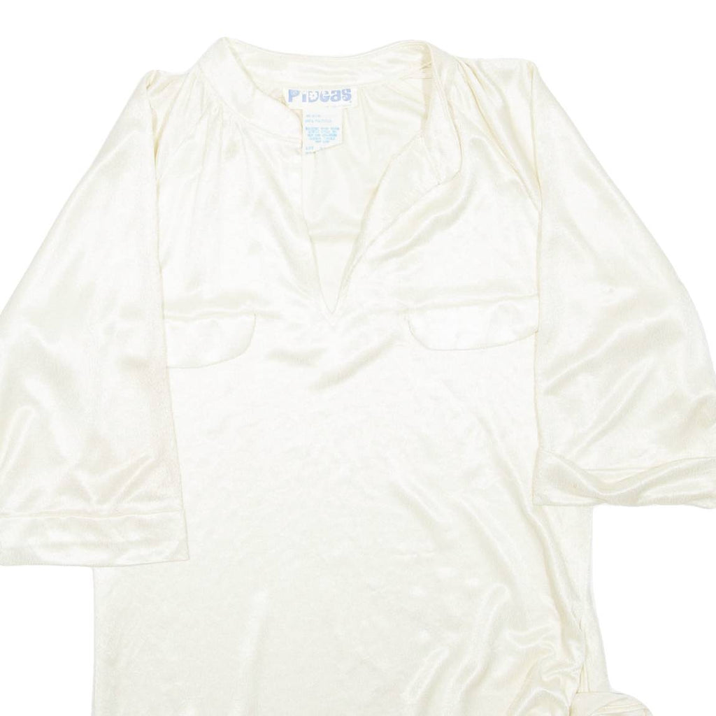 PODCAST Womens Blouse Beige V-Neck M
