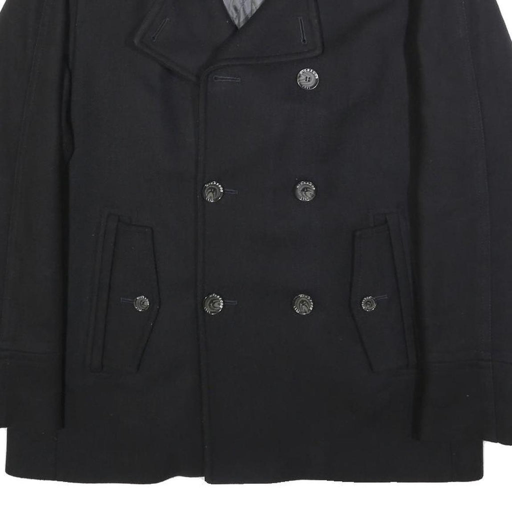 MCGREGOR Mens Black Classic Jacket L Woven Plain Button Closure
