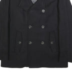 MCGREGOR Mens Black Classic Jacket L Woven Plain Button Closure