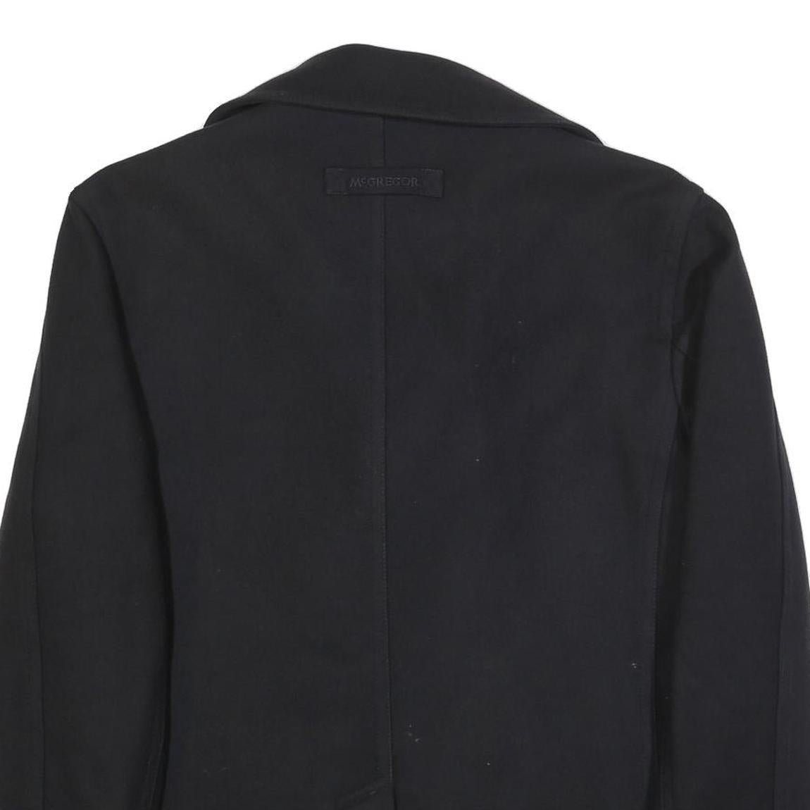 MCGREGOR Mens Black Classic Jacket L Woven Plain Button Closure