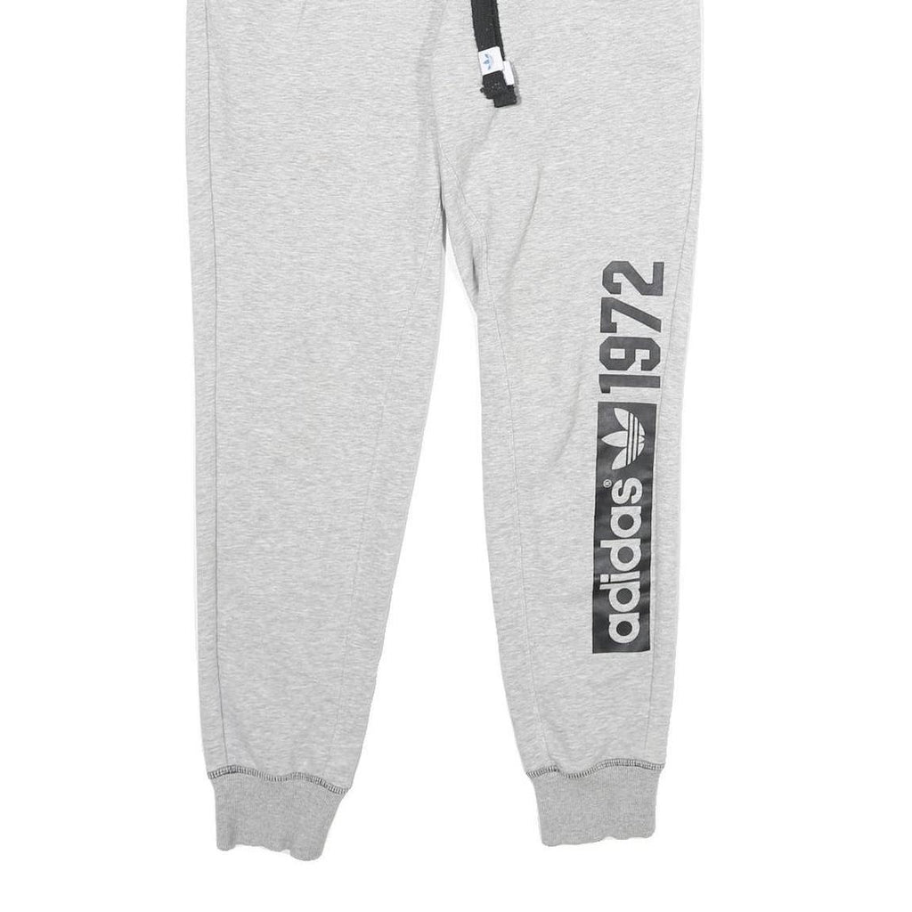 ADIDAS Womens Joggers Grey Slim Tapered UK 8 W26 L28 Logo Print Casual Wear