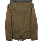 ZARA Womens Olive Green Jacket XS Polyester Blend Hooded Zip Casual Outerwear