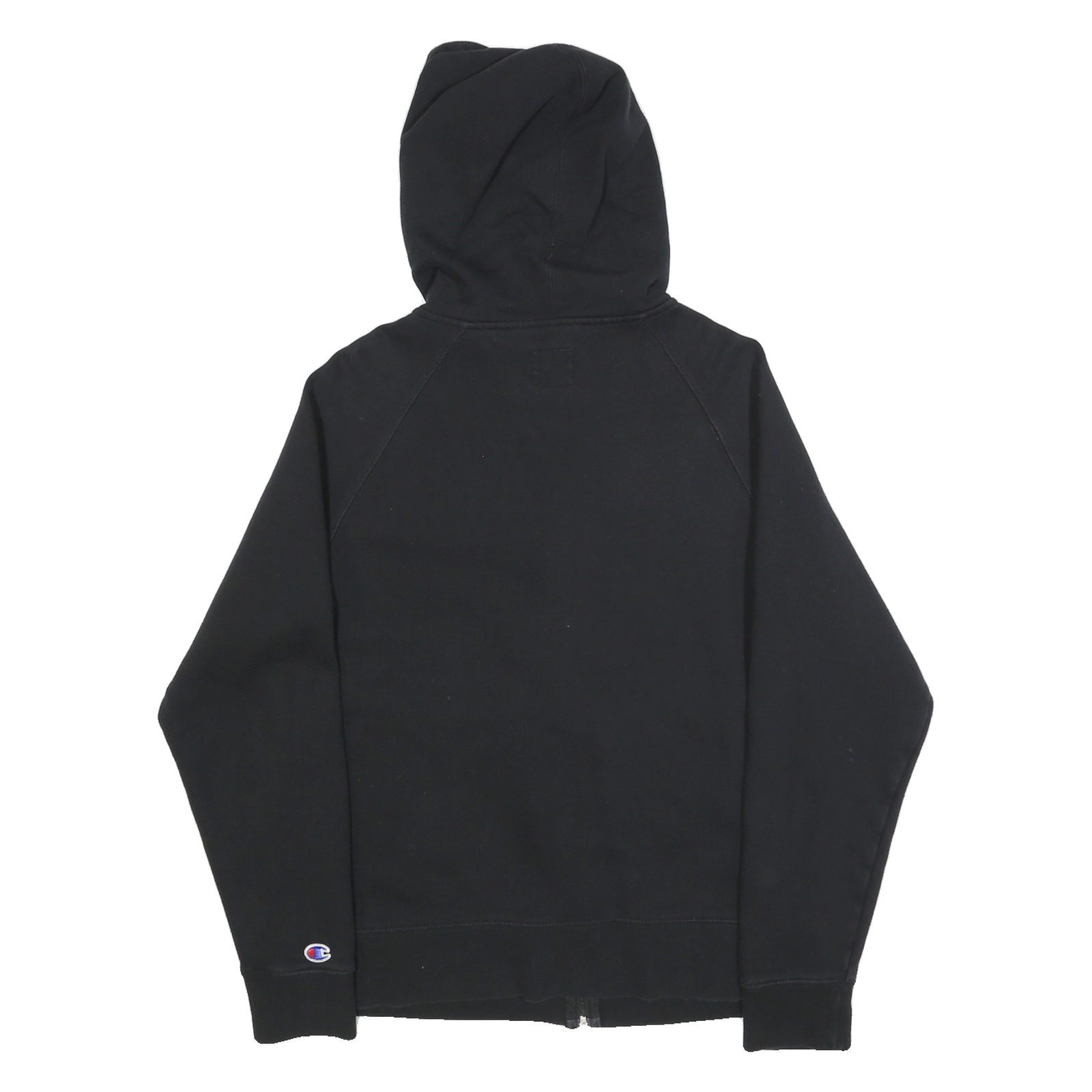 CHAMPION Mens Black Hoodie S Zip Up Cotton Blend Sweatshirt Casual