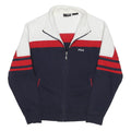 FILA Womens White & Red & Navy Zip Up Sweatshirt XS Sports Casual Retro