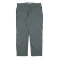 CARHARTT Mens Cotton Grey Relaxed Straight Trousers W36 L30 Workwear Zip Closure