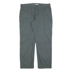 CARHARTT Mens Cotton Grey Relaxed Straight Trousers W36 L30 Workwear Zip Closure