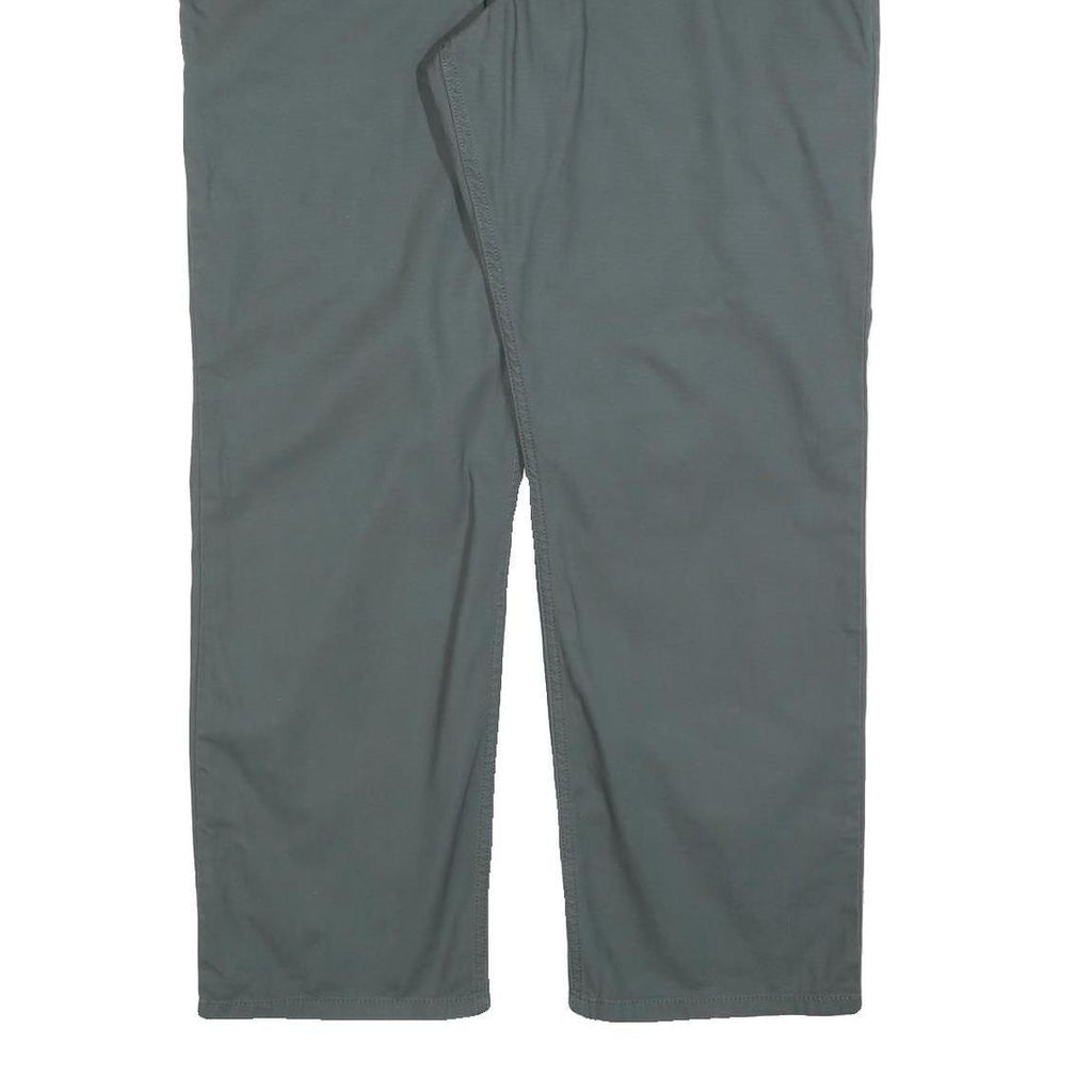 CARHARTT Mens Cotton Grey Relaxed Straight Trousers W36 L30 Workwear Zip Closure