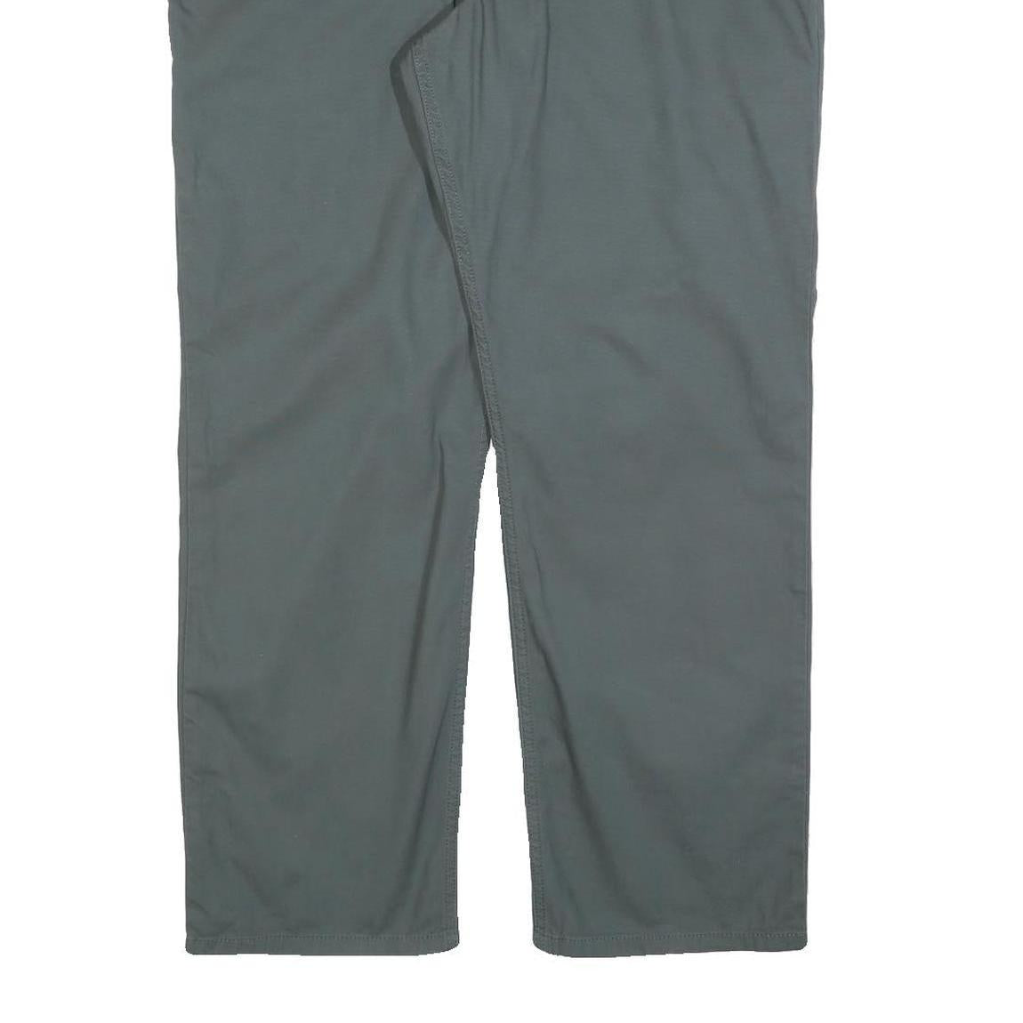 CARHARTT Mens Cotton Grey Relaxed Straight Trousers W36 L30 Workwear Zip Closure