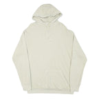 REEBOK Mens Cream Pullover Hoodie M Cotton Blend Lightweight Casual