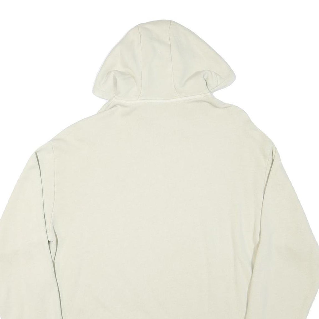 REEBOK Mens Cream Pullover Hoodie M Cotton Blend Lightweight Casual
