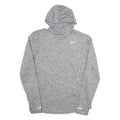 NIKE Womens Grey Marl Hoodie M Lightweight Athletic Pullover