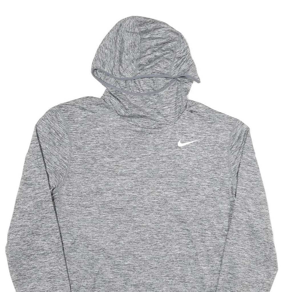 NIKE Womens Grey Marl Hoodie M Lightweight Athletic Pullover